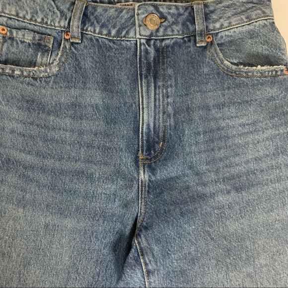 Garage Denim SZ 5 90’s Straight Leg High Waist Beta Blue Raw Hem Jeans | NWOT - Picture 4 of 12